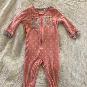 Carter's footie pajamas - 18 months - girls - pink - fleece